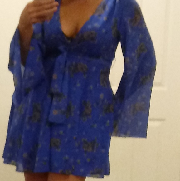 Free People Boho Style Floral Wrap Dress - Picture 5 of 8